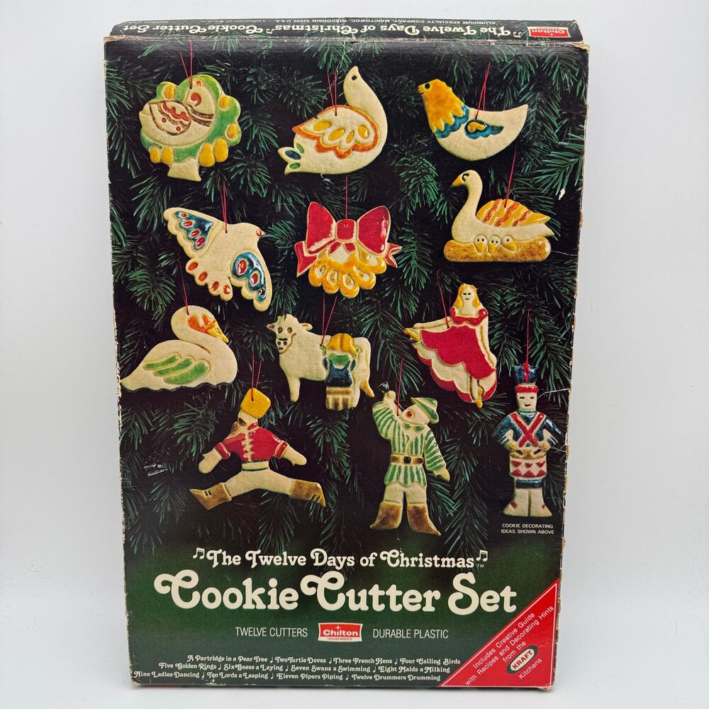 Vintage Chilton 12 Days of Christmas Cookie Cutter Set